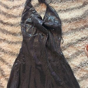 Peppermayo Black and Silver Sequin Dress
